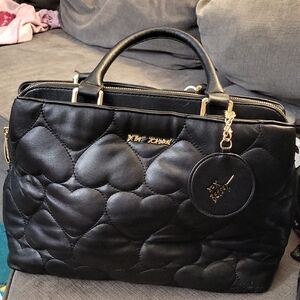 Betsey Johnson Black Quilted Handbag